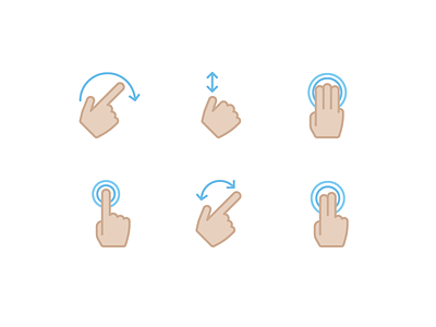 Gesture Icons pt.2 gestures hands icons interaction interface press rotate slide touch