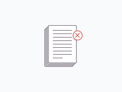 Declined decline icon illustration no nope paper questionnaire stack