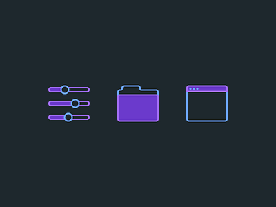 Neon Web adjustments folder icons neon web window