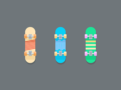 Skateboard Options board deck icons illustration skate skateboard