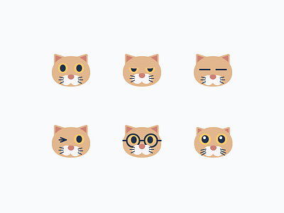 Cat Emoji angry cat emoji fun glasses icons sad sleepy surprised wink