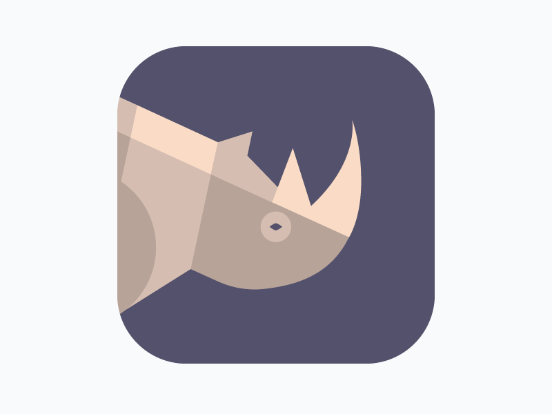 Zoo iOS - Rhino animal flat grid horns icon ios rhino zoo