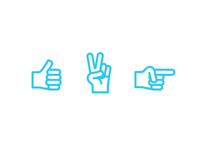 Hand Gesture Icons pt.1 gestures hands icons peace point thumbs up
