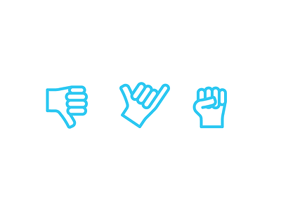 Hand Gesture Icons pt. 2 down fist gestures hands icons illustration pack thumb yes