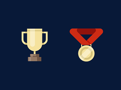 Winning gold icons medal motivation trophy win