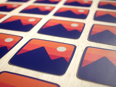 Mountain Sunset Stickers