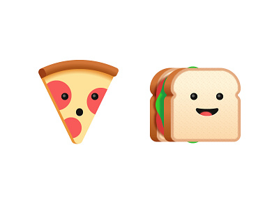 Snack Buddies 01 emoji food happy ios pizza sandwich stickers surprised vector