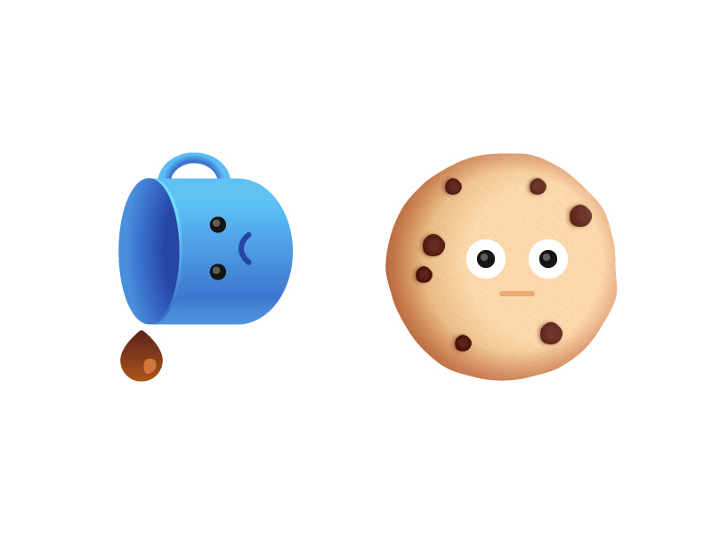 Snack Buddies 02 vector sad shock cookie coffee stickers ios emoji food