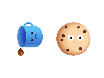 Snack Buddies 02 coffee cookie emoji food ios sad shock stickers vector