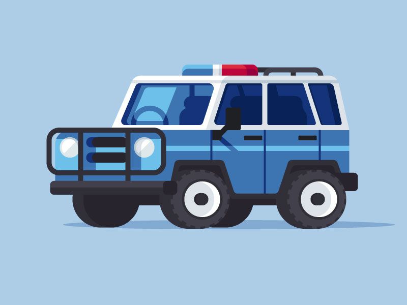 Beach Exploring illustration vehicle police patrol suv explore beach