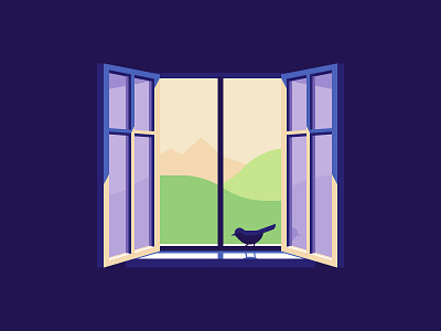 A New Day is Here bird contrast fresh air illustration lighting nature perspective window