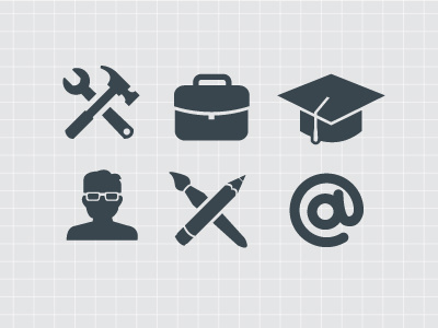 Resume icons clean education email experience icons portfolio profile resume skills