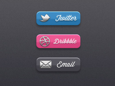 Elegant Social Buttons ball bird buttons dribbble elegant email envelope gloss social twitter ui