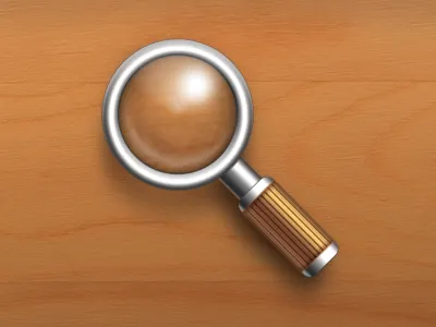 Magnify Icon Final (PSD) glass handle icon magnify magnifying metal photoshop psd