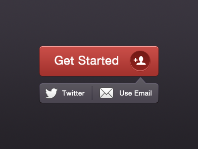 Get Started button email get perfect pixel popover started twitter