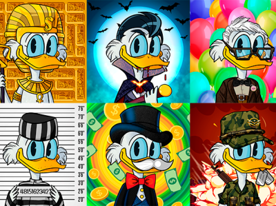 donald duck illustration nft рисунки