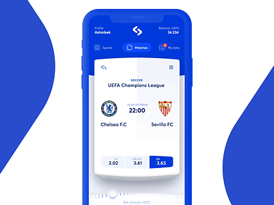 Betswipe Sports Betting Application animated app app design bet football gambling interface mobile mobile app product design sport sports betting swipe ui user interface ux