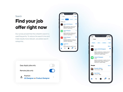 New Linkedin Job Offer Shot app app design application application concept application design behance concept feed job linkedin ui uiux ux