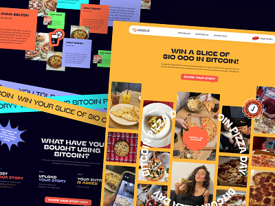 Pizza.io Desktop bitcoin bitcoinpizzaday crypto design festival flashmob landing landingpage pizza social ui web webdesign website