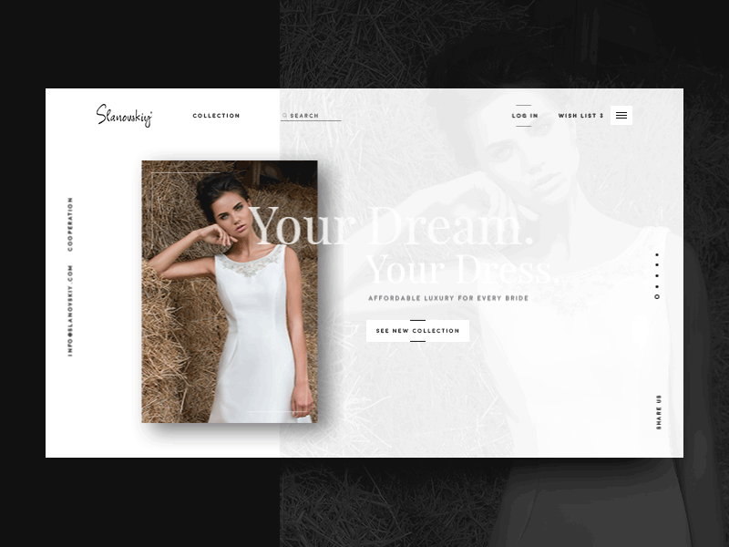 Slanovskiy - wedding fashion design website animation bridal bride design motion ui ux web wedding