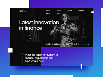 Meet Fintech conference desktop finance fintech innovation landing meet web