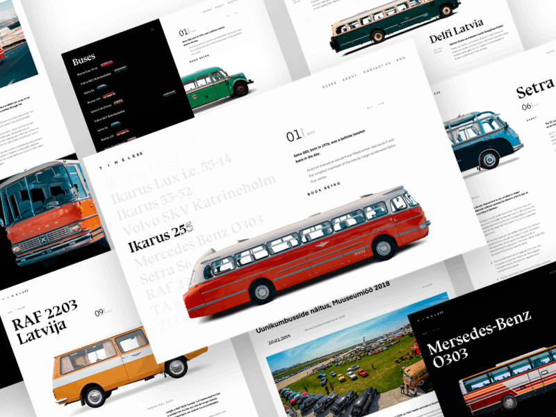 Timeless – Web-site bus buses design estonia interaction motion retro retro car timeless ui web