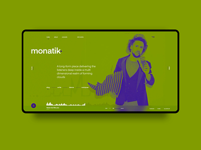 Monatik Website Concept animation color concept creative design desktop media music player transition ui ux visual web website
