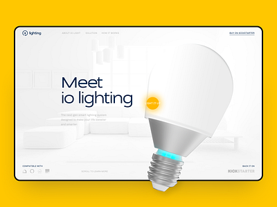 Lighting Website animation company design desktop interface kickstarter lamps landing motion product ui ux web