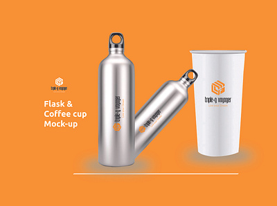 Flask & Coffee mockup branding design graphic design logo