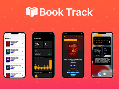 Book Tracker 2 app book book track book tracker books branding design flat graphic design illustration ios minimal track ui ux