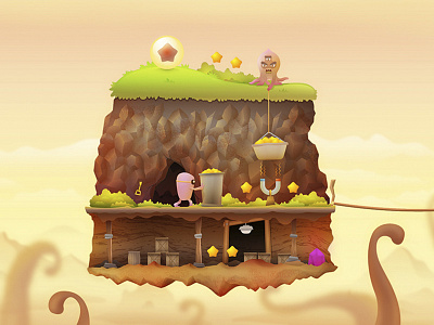 Gold Mining Game Illustration