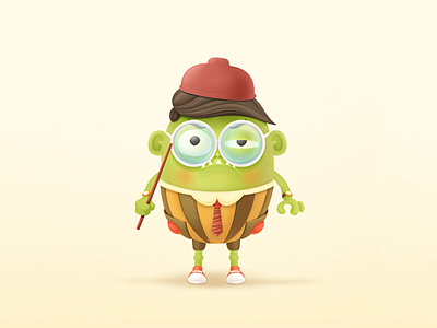Ustadz Monster Character android animation character cute frog game design monster quran sunglasses ustadz