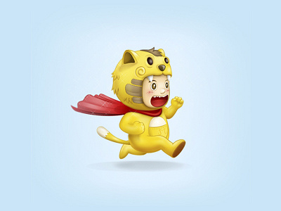Super Lion Kids Character character education fun game illustration kids lion school superman