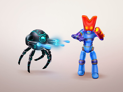 Killjoy And Paco art character concept crab robot design game game character graphic design idea illustration reference robot