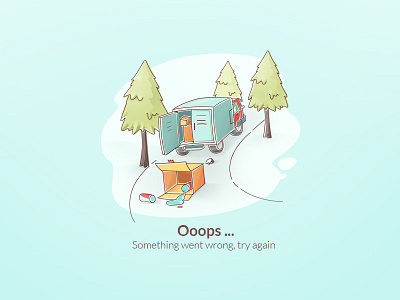 Error Page Delivery Service Illustration car colors concept delivery service flat character flat design gradient illustration inspiration ui ux vector