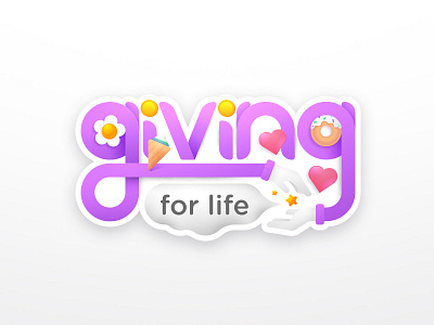 power of giving charity design giving gradient illustration purple colors sticker sticker mule