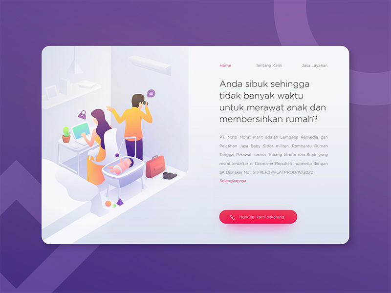 Baby Sitter Service flat design flat illustration illustration concept baby sitter baby character inspiration baby sitter service vector gradient ui ux
