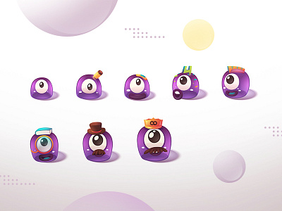 Purple Math Pudding Character Level Up 2d 2d character character character design concept emoticons game gradient illustration level up math photoshop pudding purple vector