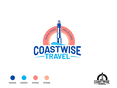 Coastwise Travel coast cruise design destination holiday light house lighthouse logo logo logo design travel travel advisor trip vacation vector