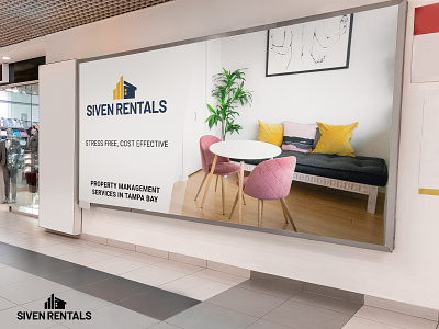 Siven Rentals logo design chart house lease logo logo design minimalistic property management rentals