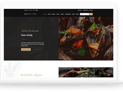 ET Rustro – Free Responsive WordPress Restaurant Theme