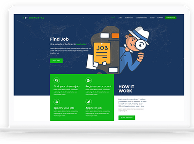 ET Job Portal – Free Responsive Job Board WordPress Theme free web template free website template free wordpress theme theme for wordpress web template website template wordpress wordpress theme