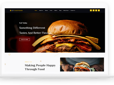 ET FastFood – Free Responsive WordPress Restaurant Theme free web template free website template free wordpress theme theme for wordpress web template website template wordpress wordpress theme