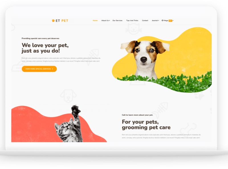 ET Pet Free Responsive Animal site template by Engine Templates on