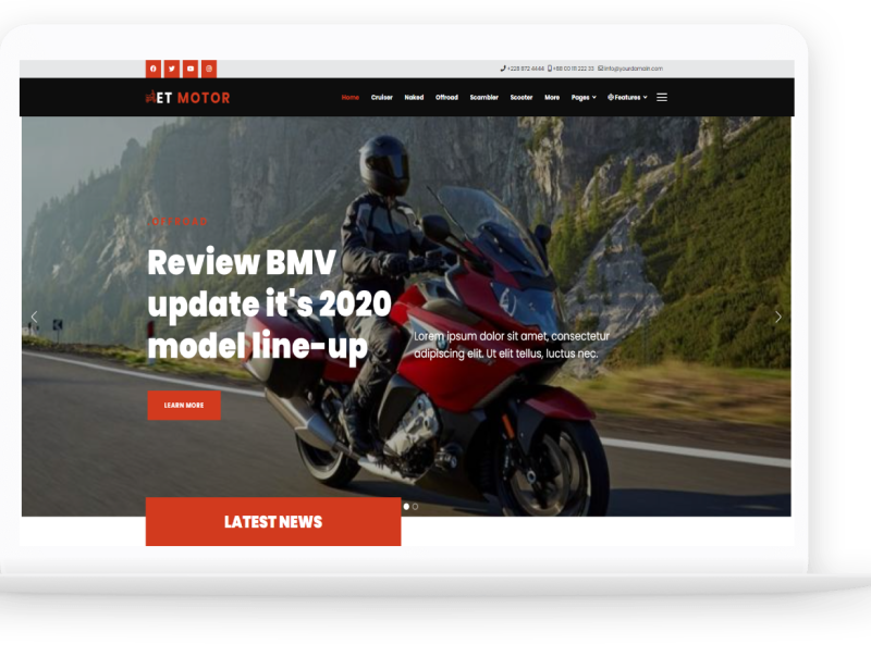 ET Motor Free Responsive Joomla Magazine template by Engine Templates