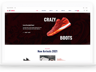 ET Shoes – Free Responsive Shoes Joomla template