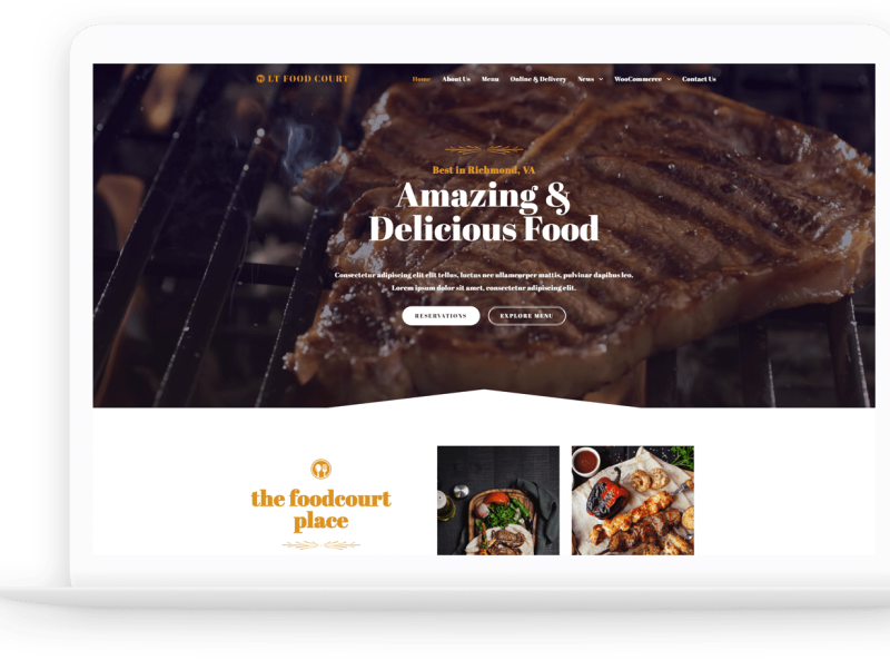 LT Food Court - Free Restaurant WordPress Theme by LTheme on Dribbble