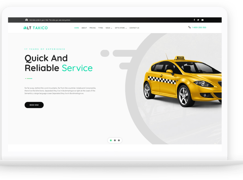 LT Taxico – Free Taxi Services WordPress Theme by LTheme on Dribbble