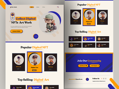 NFTs landing page design home page illustration landing landing page landingpage ui ux web web page webdesign website website design