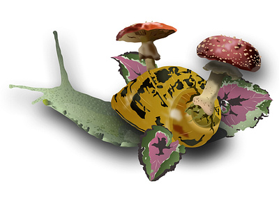 Snailoterra animals art.whatisthepoint graphic design plants snail vector